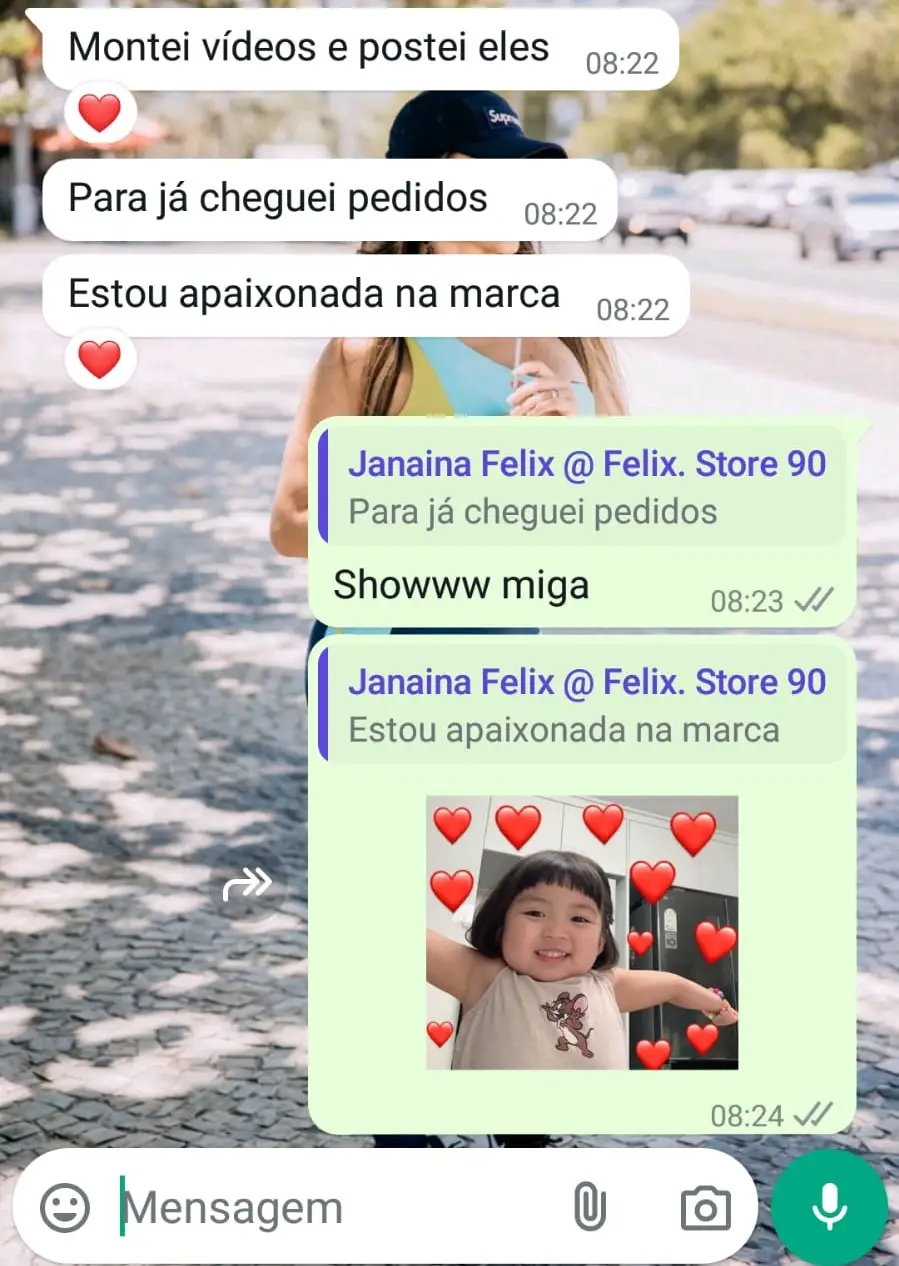 Depoimento de revendedora ZNG no WhatsApp