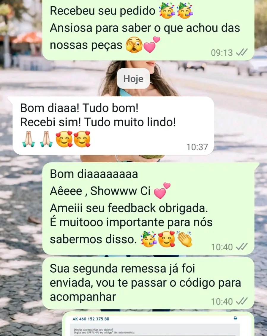 Depoimento de revendedora ZNG no WhatsApp